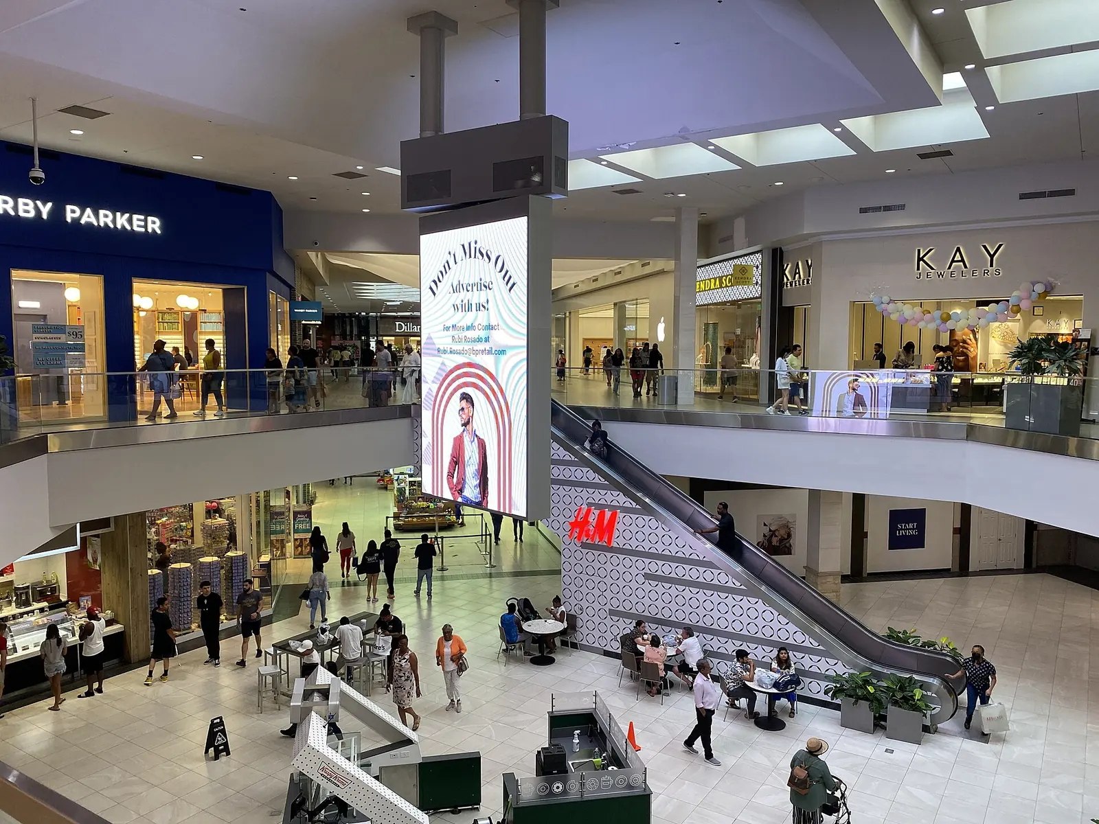 Shoppers on the two levels of Perimeter Mall on Ashford Dunwoody Road