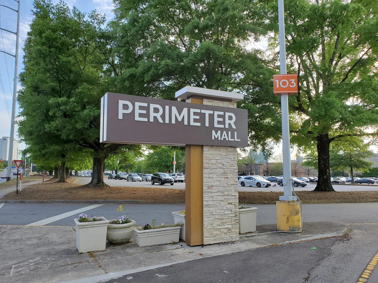 The Perimeter Mall sign in Dunwoody. Purchases in DeKalb County carry the 1-cent education sales tax.