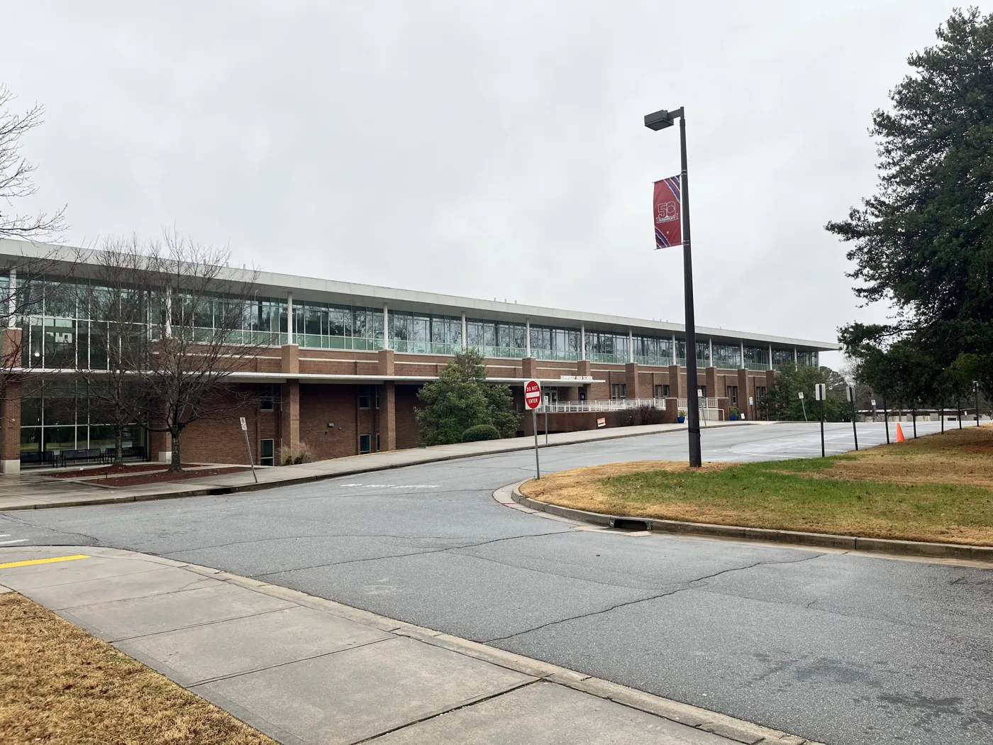 Dunwoody High School on Vermack Road, one of the DeKalb County School District's schools in Dunwoody.
