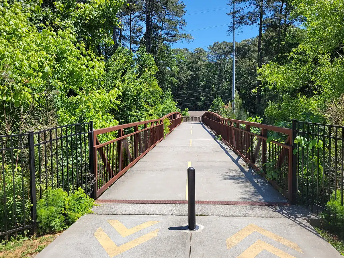 A footbridge over the North Fork of Nancy Creek in Dunwoody